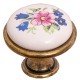 Porcelain knob blue flower AL