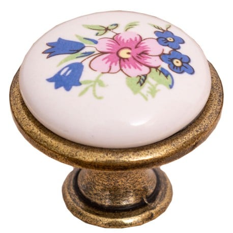 Porcelain knob blue flower AL de la Studio Szel - 