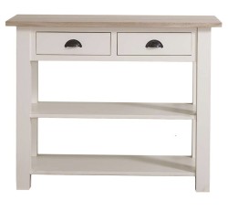 Consola cu 2 rafturi, blat stejar de la Rustic Butique - PS141 - Top Culoare_P063 - Corp Culoare_P039A - DUBLU COLOR
