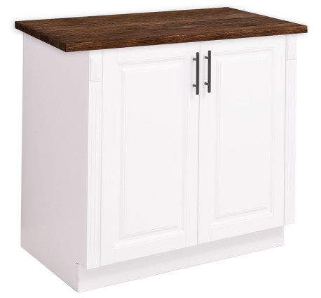 Corp inferior pentru bucatarie cu doua usi cu blat brad de la Rustic Butique PS769 - Culoare Top_P064 - Culoare Corp_P004 - DUBLU COLOR