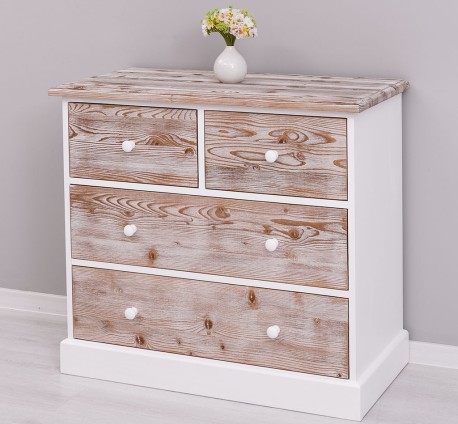 Comoda cu 4 sertare cu sine - Culoare Top_P071 - Culoare Corp_P004 - Culoare Sertare_P071 - DUBLU COLOR de la Rustic Butique OUTPS150 - Culoare Top_P071 - Culoare Corp_P004 - Culoare Sertare_P071 - DUBLU COLOR