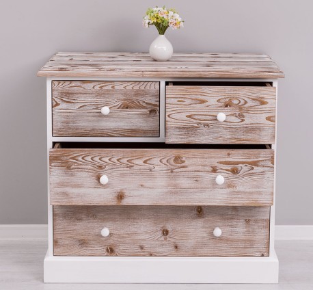 Comoda cu 4 sertare cu sine - Culoare Top_P071 - Culoare Corp_P004 - Culoare Sertare_P071 - DUBLU COLOR de la Rustic Butique OUTPS150 - Culoare Top_P071 - Culoare Corp_P004 - Culoare Sertare_P071 - DUBLU COLOR