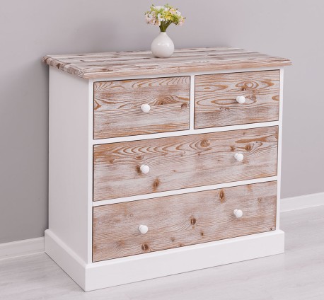 Comoda cu 4 sertare cu sine - Culoare Top_P071 - Culoare Corp_P004 - Culoare Sertare_P071 - DUBLU COLOR de la Rustic Butique OUTPS150 - Culoare Top_P071 - Culoare Corp_P004 - Culoare Sertare_P071 - DUBLU COLOR
