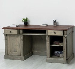 Birou cu spate inchis, colectia directoire, blat stejar - Culoare Top_P081 - Culoare Corp_P057 - DUBLU COLOR de la Rustic Butique OUTPS605 - Culoare Top_P081 - Culoare Corp_P057 - DUBLU COLOR