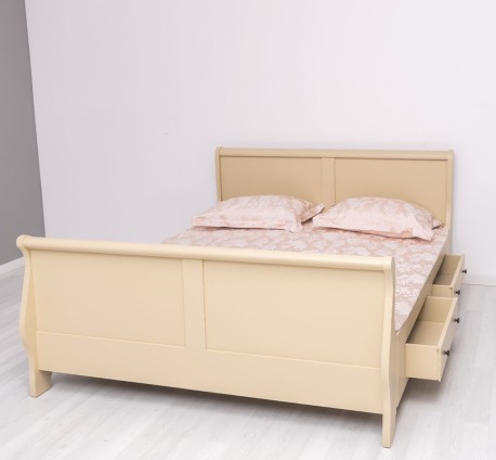 Pat cu 2 sertare, tip printesa 140x200cm de la Rustic Butique PS61 - Culoare_P032 - VOPSIT