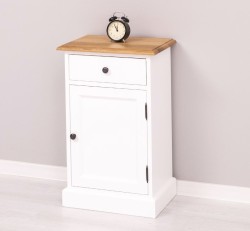 Noptiera cu 1 usa si 1 sertar, blat stejar de la Rustic Butique PS124 - Culoare Top_P061 - Culoare Corp_P004 - DUBLU COLOR
