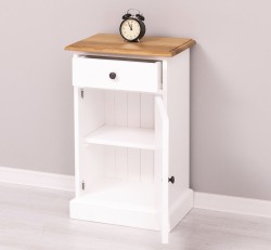 Noptiera cu 1 usa si 1 sertar, blat stejar de la Rustic Butique PS124 - Culoare Top_P061 - Culoare Corp_P004 - DUBLU COLOR