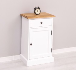 Noptiera cu 1 usa si 1 sertar, blat stejar de la Rustic Butique PS124 - Culoare Top_P061 - Culoare Corp_P004 - DUBLU COLOR