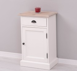 Noptiera cu 1 usa si 1 sertar, blat stejar de la Rustic Butique PS124 - Culoare Top_P035 - Culoare Corp_P039 - DUBLU COLOR