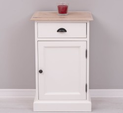 Noptiera cu 1 usa si 1 sertar, blat stejar de la Rustic Butique PS124 - Culoare Top_P035 - Culoare Corp_P039 - DUBLU COLOR
