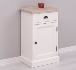 Noptiera cu 1 usa si 1 sertar, blat stejar de la Rustic Butique PS124 - Culoare Top_P035 - Culoare Corp_P039 - DUBLU COLOR