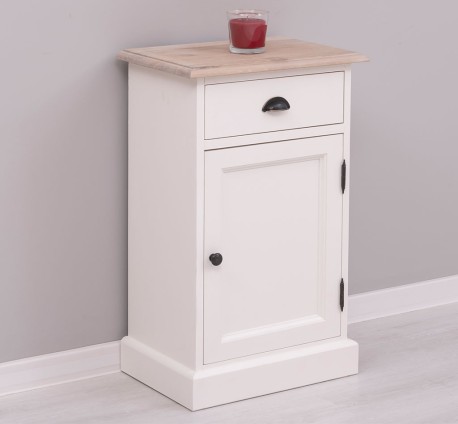Noptiera cu 1 usa si 1 sertar, blat stejar de la Rustic Butique PS124 - Culoare Top_P035 - Culoare Corp_P039 - DUBLU COLOR