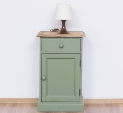 Noptiera cu 1 usa si 1 sertar de la Rustic Butique PS124 - Culoare Top_P064 - Culoare Corp_P038 - DUBLU COLOR