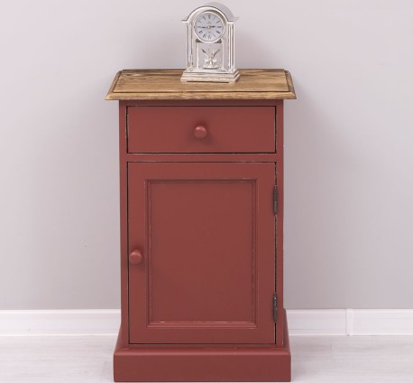 Noptiera cu 1 usa si 1 sertar de la Rustic Butique PS124 - Culoare Top_P064 - Culoare Corp_P028++P029A - TRIPLU COLOR
