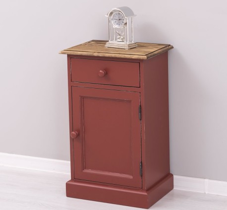 Noptiera cu 1 usa si 1 sertar de la Rustic Butique PS124 - Culoare Top_P064 - Culoare Corp_P028++P029A - TRIPLU COLOR