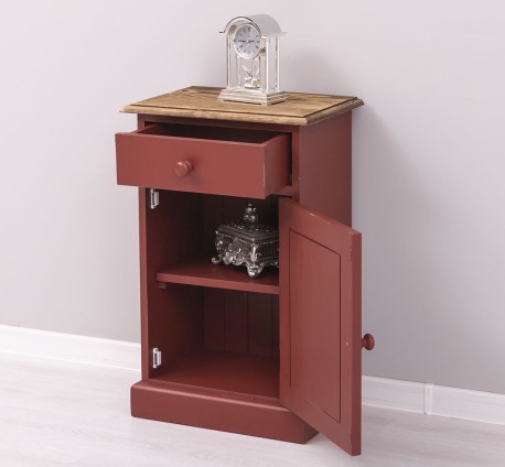 Noptiera cu 1 usa si 1 sertar de la Rustic Butique PS124 - Culoare Top_P064 - Culoare Corp_P028++P029A - TRIPLU COLOR