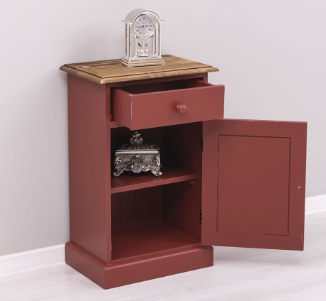 Noptiera cu 1 usa si 1 sertar de la Rustic Butique PS124 - Culoare Top_P064 - Culoare Corp_P028++P029A - TRIPLU COLOR