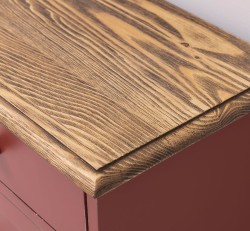 Noptiera cu 1 usa si 1 sertar de la Rustic Butique PS124 - Culoare Top_P064 - Culoare Corp_P028++P029A - TRIPLU COLOR