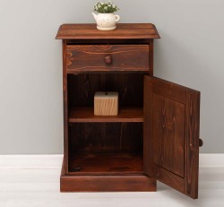 Noptiera cu 1 usa si 1 sertar de la Rustic Butique PS124 - Culoare_P083 - PERIAT ADANC