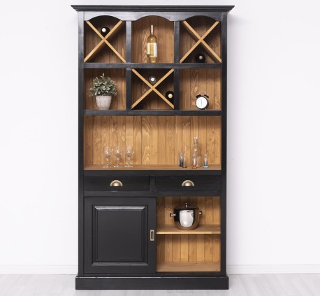 Mobilier de bar cu suport sticle sertare cu sine - Culoare Ext._P150 / Culoare Int._P002 - DUBLU COLOR de la Rustic Butique PS697 - Culoare Ext._P150 / Culoare Int._P002 - DUBLU COLOR