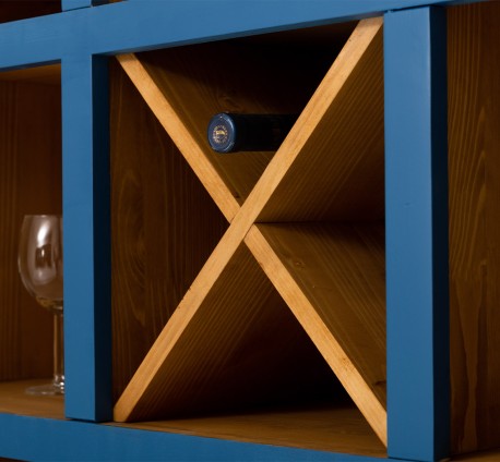 Mobilier de bar cu suport sticle sertare cu sine - Culoare Ext._P045 / Culoare Int._P002 - DUBLU COLOR de la Rustic Butique OUTPS697 - Culoare Ext._P045 / Culoare Int._P002 - DUBLU COLOR