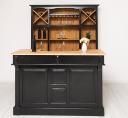 Mobilier cafenea 160 cm lungime, blat stejar + mobilier bar, sertare cu sine - Culoare Top_P061 - Culoare Ext._P150 / Culoare In de la Rustic Butique OUTPS1001-160+OUTPS698 - Culoare Top_P061 - Culoare Ext._P150 / Culoare Int._P002 - TRIPLU COLOR