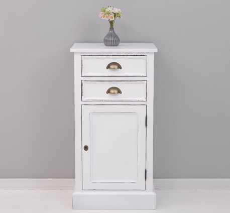 Comoda cu 2 sertare si 1 usa de la Rustic Butique PS108 - Culoare_P029++P004A - 2 STRATURI DE CULORI ANTICHIZAT