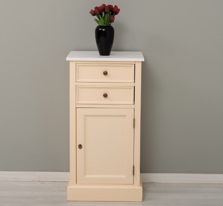 Comoda cu 2 sertare si 1 usa de la Rustic Butique PS108 - Culoare Top_P004 - Culoare Corp_P025 - DUBLU COLOR