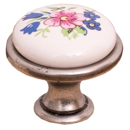 Porcelain knob blue flower ZM de la Studio Szel 