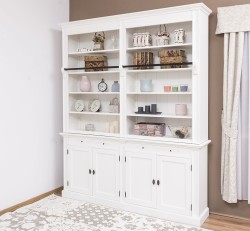 Biblioteca cu 4 usi, cu dim. 200x40x240, MDF de la Rustic Butique MPS004BAS+SUP - Culoarea P039 - VOPSIT