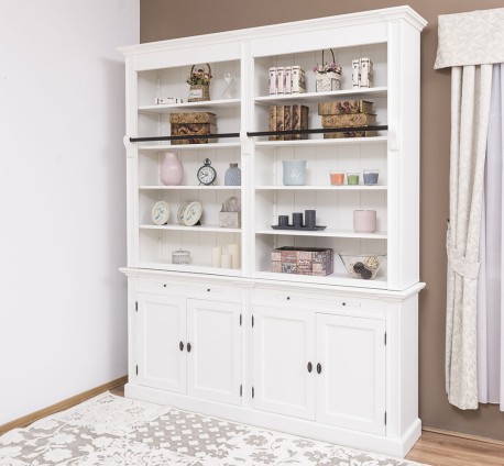 Biblioteca cu 4 usi, cu dim. 200x40x240, MDF de la Rustic Butique MPS004BAS+SUP - Culoarea P039 - VOPSIT