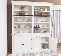 Biblioteca cu 4 usi, cu dim. 200x40x240, MDF de la Rustic Butique MPS004BAS+SUP - Culoarea P039 - VOPSIT