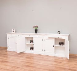 Biblioteca cu 6 usi, cu dim. 300x40x90, din MDF de la Studio Szel MPS005BAS - Culoare_P039A - VOPSIT ANTICHIZAT