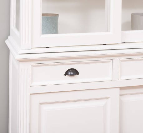 Bufet cu 4 usi glisante si 2 sertare cu dim. 128x51x220, din MDF de la Rustic Butique MPS016BAS+SUP - Culoarea P039 - VOPSIT