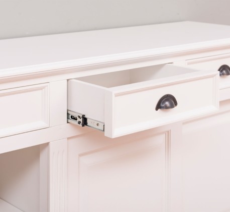 Buffet cu 4 usi glisante si 4 sertare, cu dim. 216x49x88, din MDF de la Rustic Butique MPS018BAS - Culoare_P039A - VOPSIT ANTICHIZAT