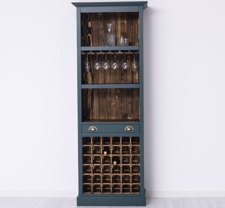 Mobila bar cu suport sticle de la Rustic Butique PS262 - Culoare Ext._P087 / Culoare Int._P064 - DUBLU COLOR