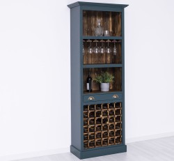 Mobila bar cu suport sticle de la Rustic Butique PS262 - Culoare Ext._P087 / Culoare Int._P064 - DUBLU COLOR