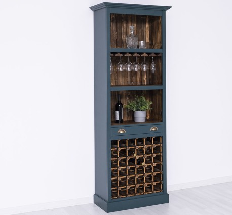 Mobila bar cu suport sticle de la Rustic Butique PS262 - Culoare Ext._P087 / Culoare Int._P064 - DUBLU COLOR