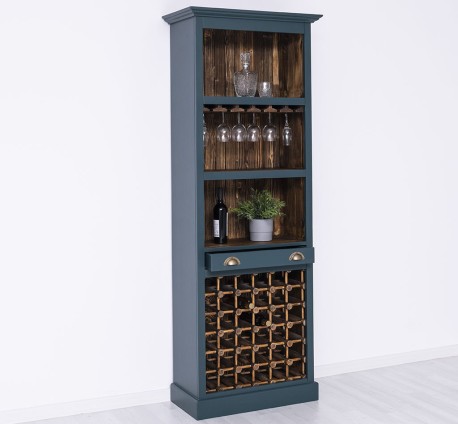 Mobila bar cu suport sticle de la Rustic Butique PS262 - Culoare Ext._P087 / Culoare Int._P064 - DUBLU COLOR
