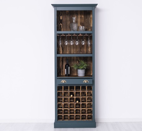 Mobila bar cu suport sticle de la Rustic Butique PS262 - Culoare Ext._P087 / Culoare Int._P064 - DUBLU COLOR