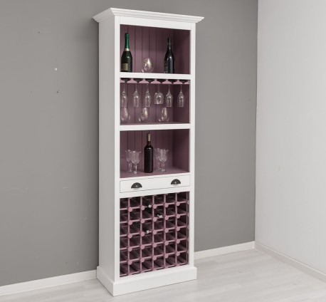Mobila bar cu suport sticle de la Rustic Butique PS262 - Culoare Ext._P004 / Culoare Int._P041 - DUBLU COLOR