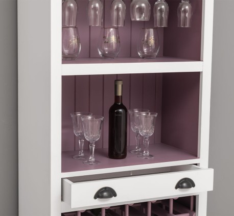 Mobila bar cu suport sticle de la Rustic Butique PS262 - Culoare Ext._P004 / Culoare Int._P041 - DUBLU COLOR