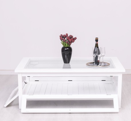 Masa cafea cu sticla, 4 usi sticla 120cm de la Rustic Butique PS183 - Culoare_P004 - VOPSIT
