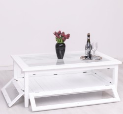 Masa cafea cu sticla, 4 usi sticla 120cm de la Rustic Butique PS183 - Culoare_P004 - VOPSIT