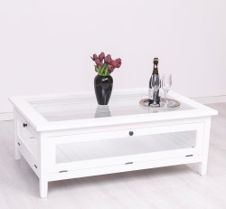 Masa cafea cu sticla, 4 usi sticla 120cm de la Rustic Butique PS183 - Culoare_P004 - VOPSIT