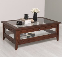 Masa cafea cu sticla, 4 usi sticla 120cm de la Rustic Butique PS183 - Culoare_P081 - LACUIT & VOPSIT