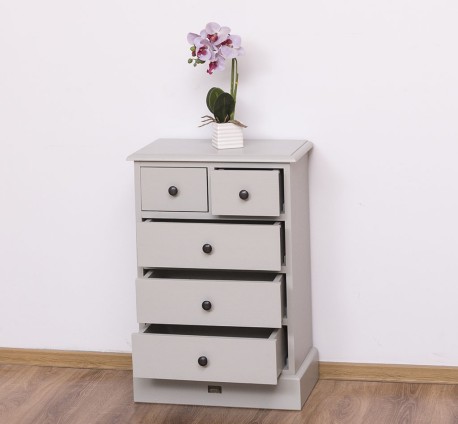 Noptiera cu 5 sertare de la Rustic Butique PS122 - Culoare_P013 - VOPSIT
