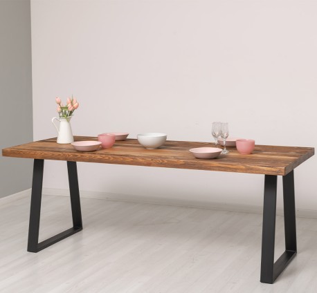 Masa cu picioare metal cu dim. 210x90x5,5 cu picioare metalice - Culoare_P064 - PERIAT ADANC de la Rustic Butique OUT21373 - Culoare_P064 - PERIAT ADANC