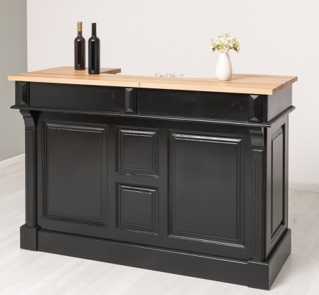 Bar 160cm, blat stejar de la Rustic Butique PS1001-160 - Culoare Top_P061 - Culoare Corp_P150 - DUBLU COLOR