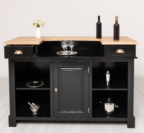 Bar 160cm, blat stejar de la Rustic Butique PS1001-160 - Culoare Top_P061 - Culoare Corp_P150 - DUBLU COLOR